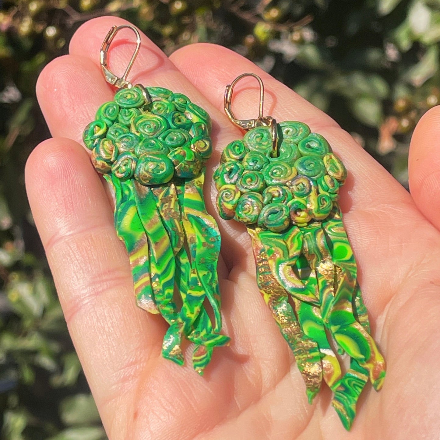 Coy Fish Earrings - Green · Statement