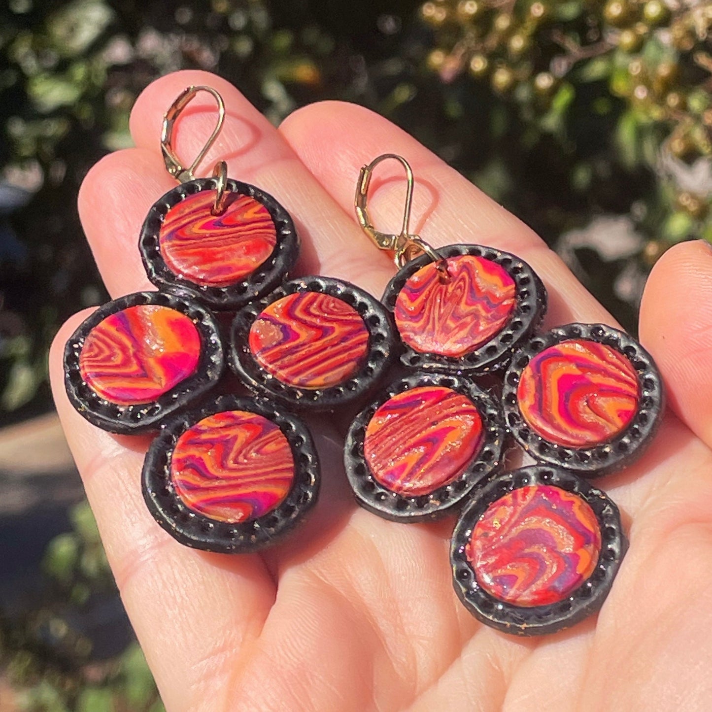 BabyPonder Earrings - Red & Orange · Lightweight
