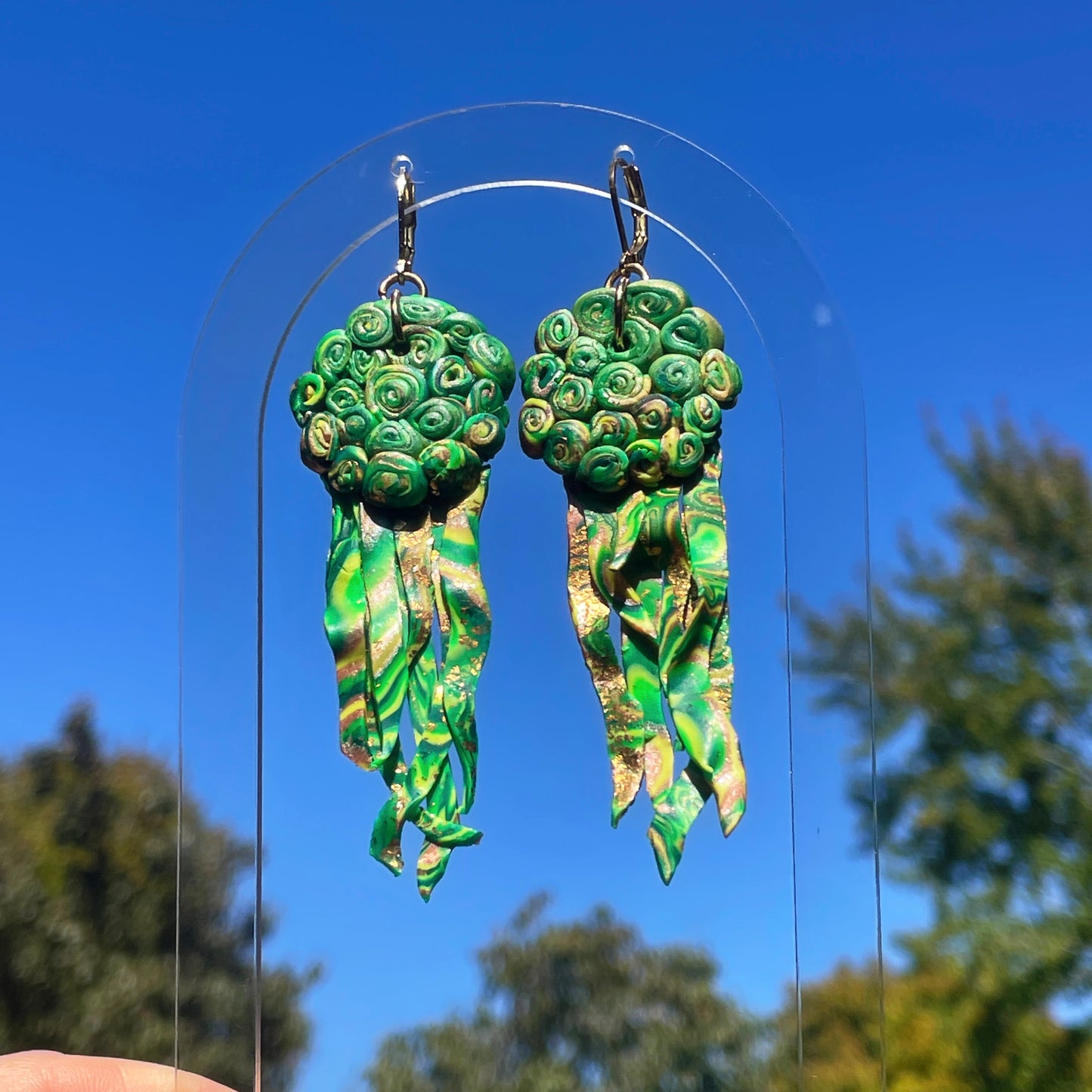 Green Coy Fish Earrings