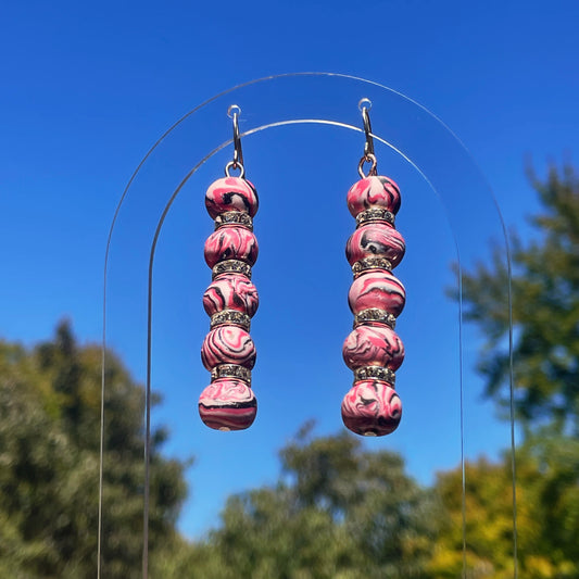 Pink GlimmerSphere Drop Earrings