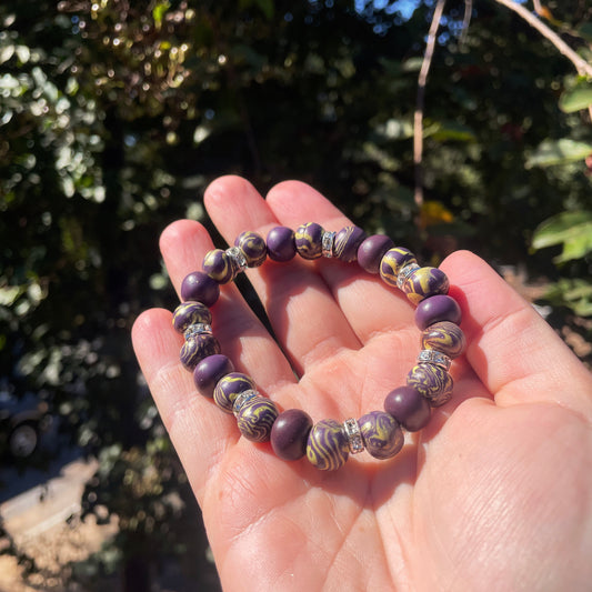 Purple & Yellow GlimmerSphere Bracelet